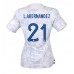 Maillot de foot France Lucas Hernandez #21 Extérieur vêtements Femmes Monde 2022 Manches Courtes